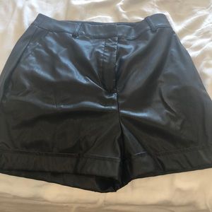 Black highrise/highwaisted shorts-not real leather